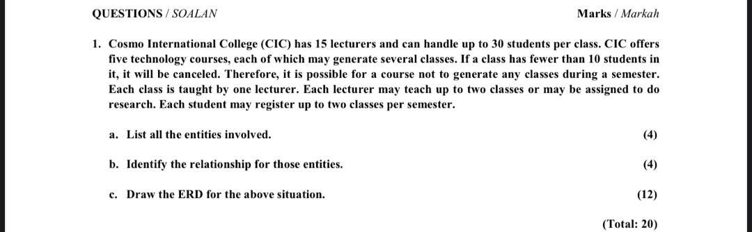 EMERGENCY !! PLEASE ANSWER QUESTION B AND C QUESTIONS / SOALAN