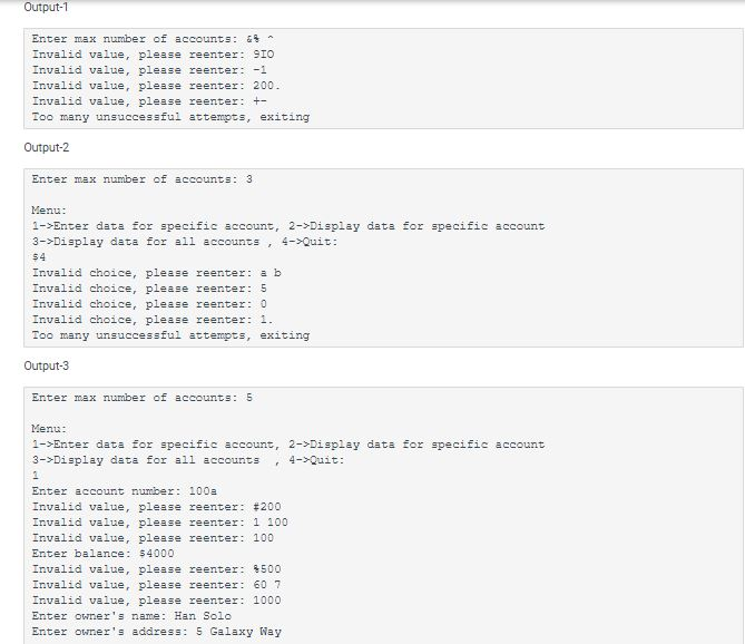 points. HW5 (Graded out of 100) Write a program that manages bank