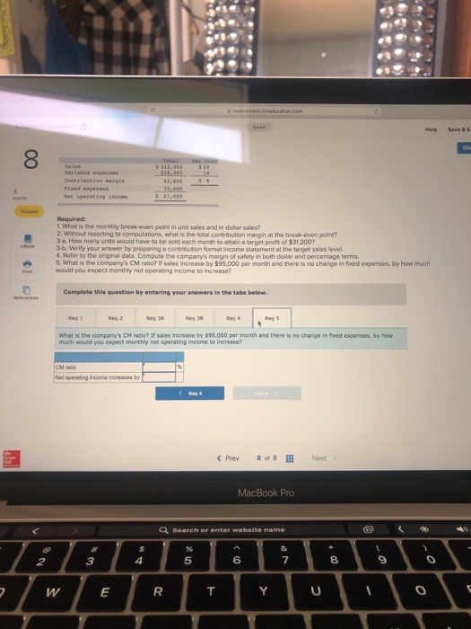 total contribution magin at the break-even point? 3-a. How many units would