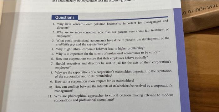  1. Why have concerns over pollution become so important for management