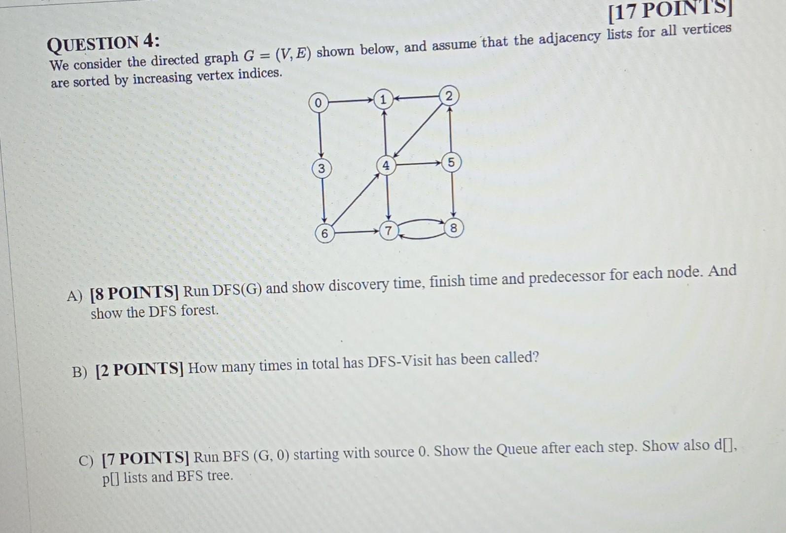 Please solve this quastion quickly = QUESTION 4: [17 POINTS) We