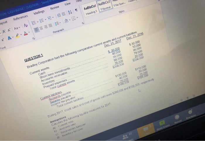  T No Spac. AaBbCel AaBbcct Headings T Normal Styles ON CASH