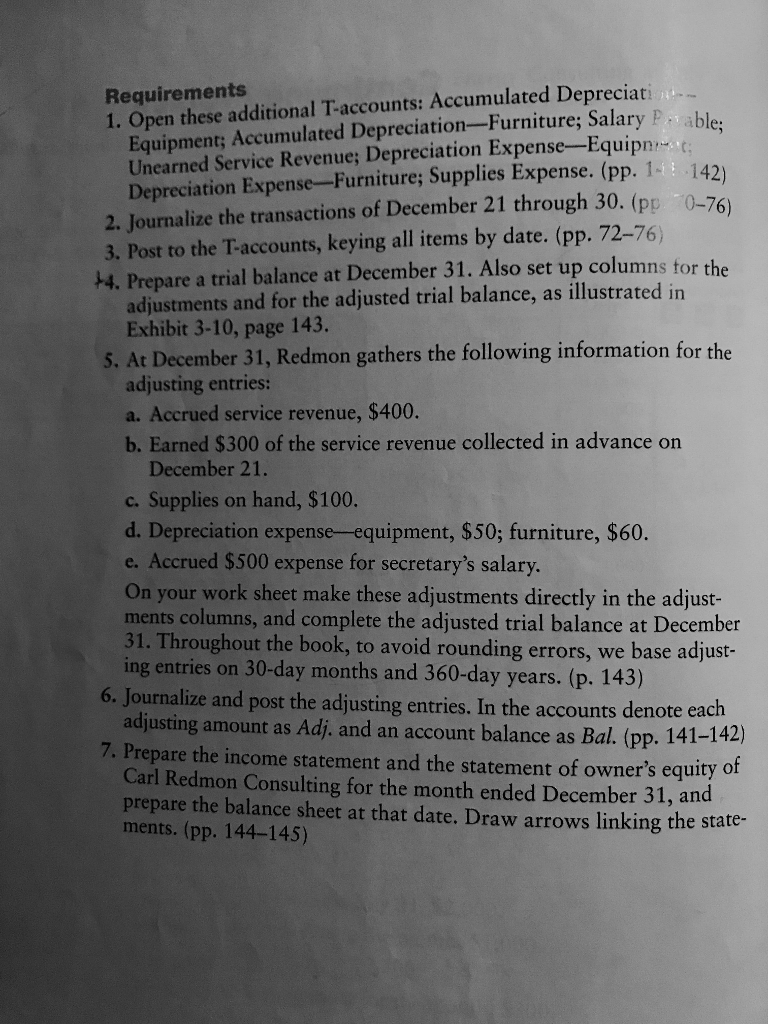 Problem 2-44 of Chapter 2 ing the accounts, ing an adjusted trial