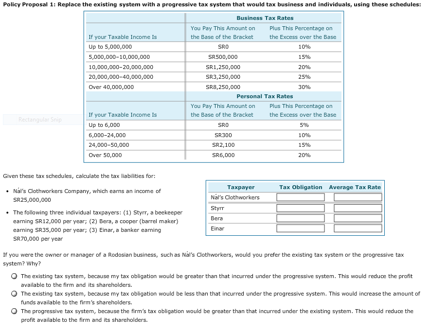  Replace the existing system with a progressive tax system that would