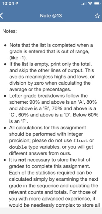 user selects option 2, your program should prompt for a list of