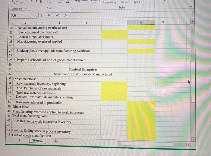 Paste BIU - A. Alignment Number Conditional Format as Cell Formatting Table