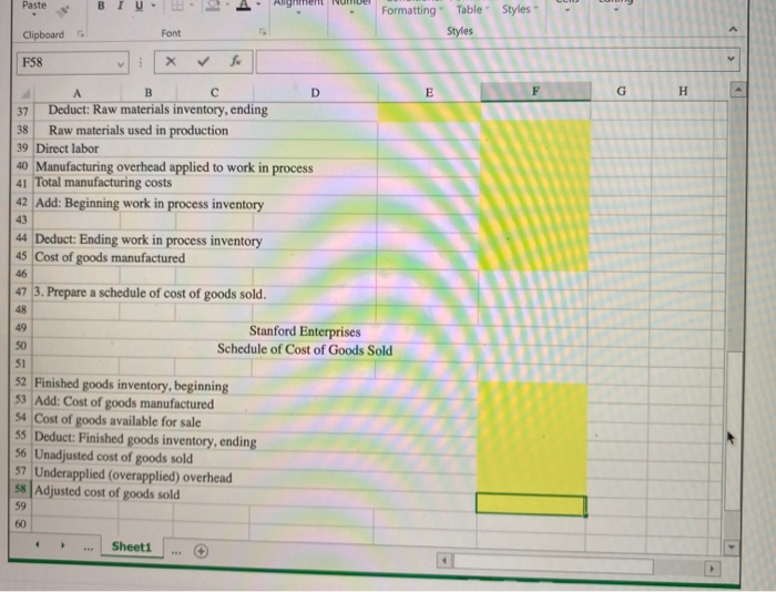 Styles Styles Clipboard Font F58 fo G H n B E D
