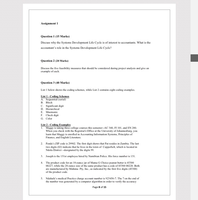  Assignment1 Question 1 15 Marks) Discuss why the Systems Development Life