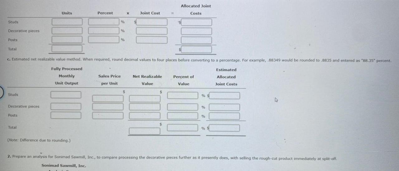 processes them into the following three types of lumber products: 1. Studs
