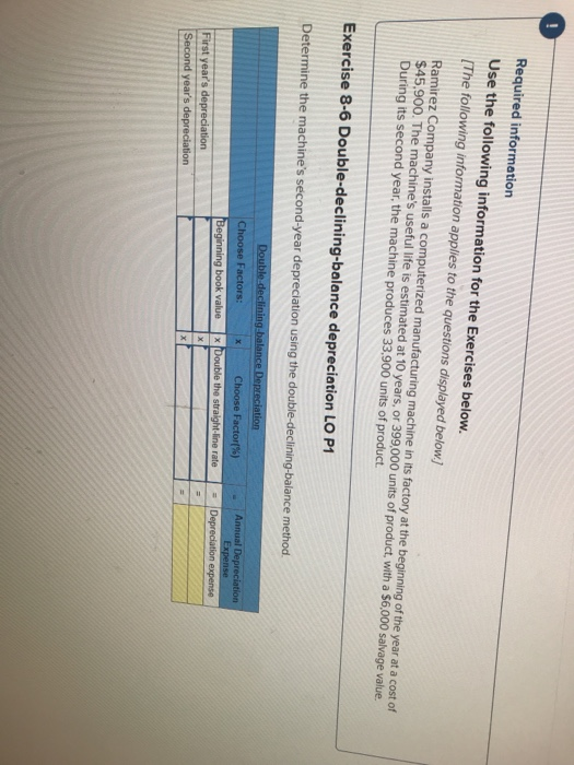 following information applies to the questions displayed below) Ramirez Company installs a