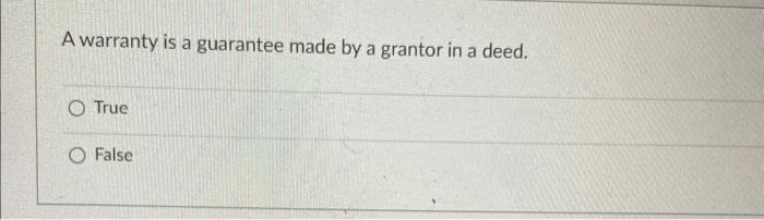  part A part B are these true or false A warranty