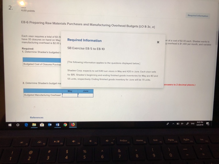  2. 4.00 points Required information E8-6 Preparing Raw Materials Purchases and