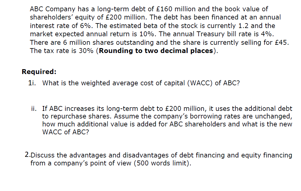  Please solve all questions with full work and explanation ABC Company