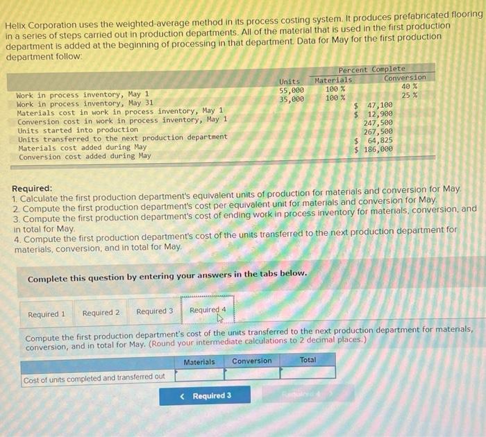 production department is added at the beginning of processing in that department.