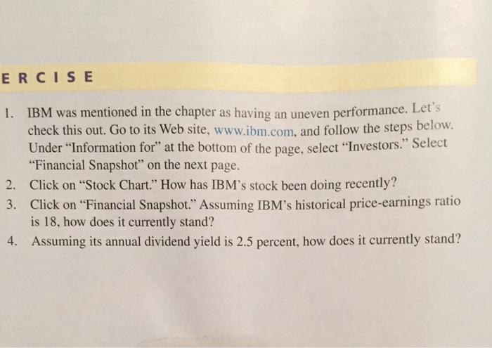  ERCISE 1. IBM was mentioned in the chapter as having an