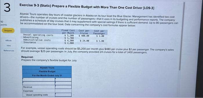  Exercise 9-3 (Static) Prepare a Flexible Budget with More Than One