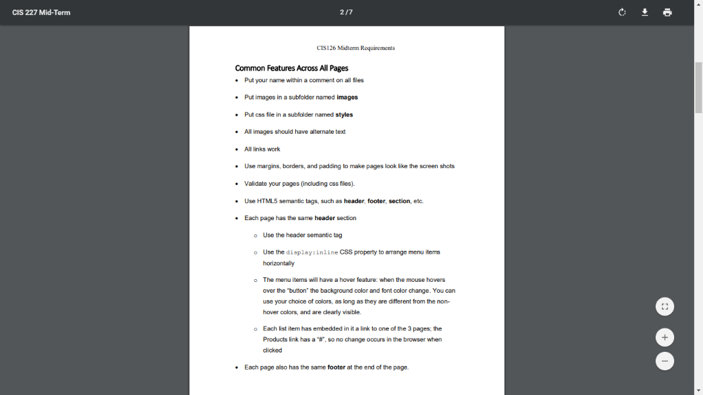 Winter 2019 Overvievw This midterm assignment brings together all he elements covered