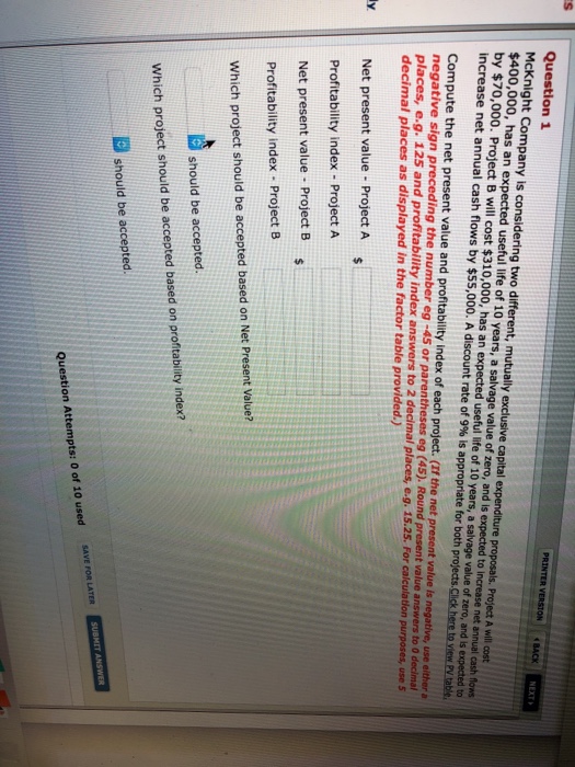 $215,000, net annual cash flows $40,000, and present value factor of cash