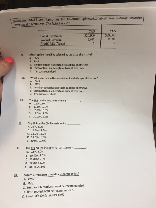  Need help with 10-15 will rate Which option should be selected
