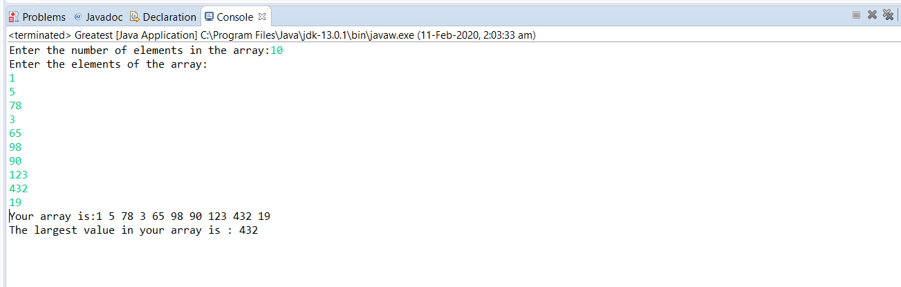 1. CODE IN JAVA: Greatest.java file: import java.util.Scanner; public class Greatest {