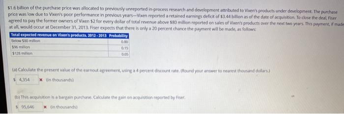 billion cash, In a merger. Vaen had two promising products for treating