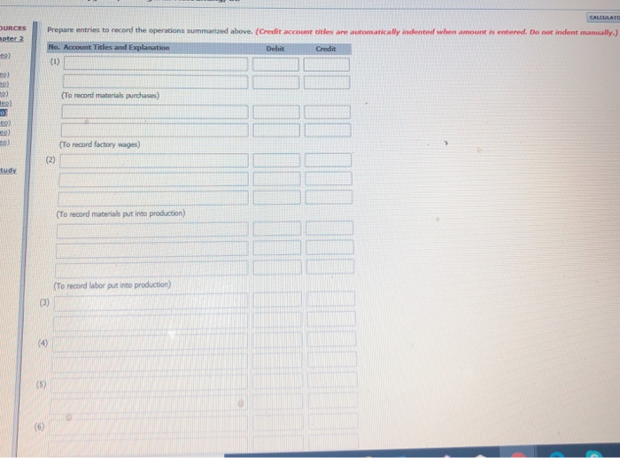 system. The following data summarize the operations related to the first quarter's