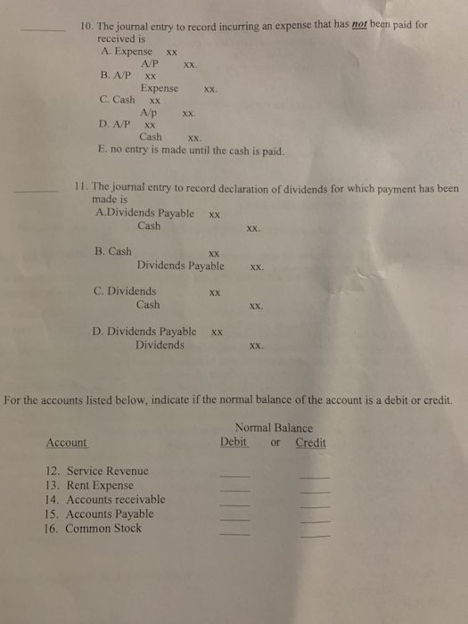 'Revenue TF 2. Prepaid rent is an asset. T F 3. Asset