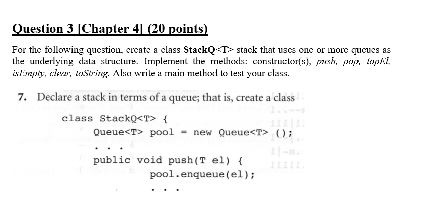 Question 3 [Chapter 41 (20 points) For the following question, create