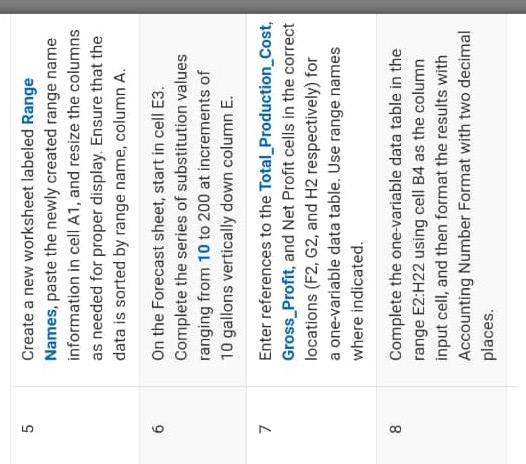 it Assignment Instructions 5 Create a new worksheet labeled Range Names, paste