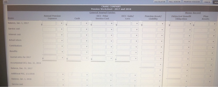 Company has the following defined benefit pension plan balances. Projected benefit obligation