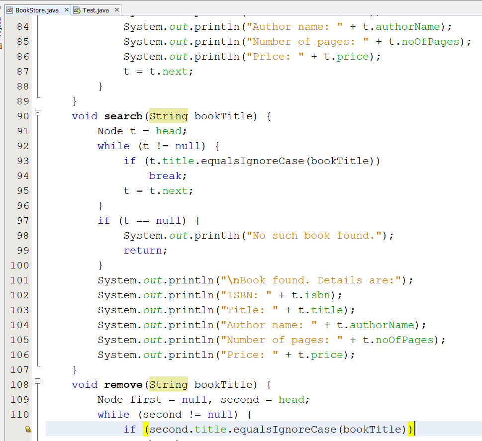 new Scanner(System.in); int ch = 1; String isbn; String title; String authorName;