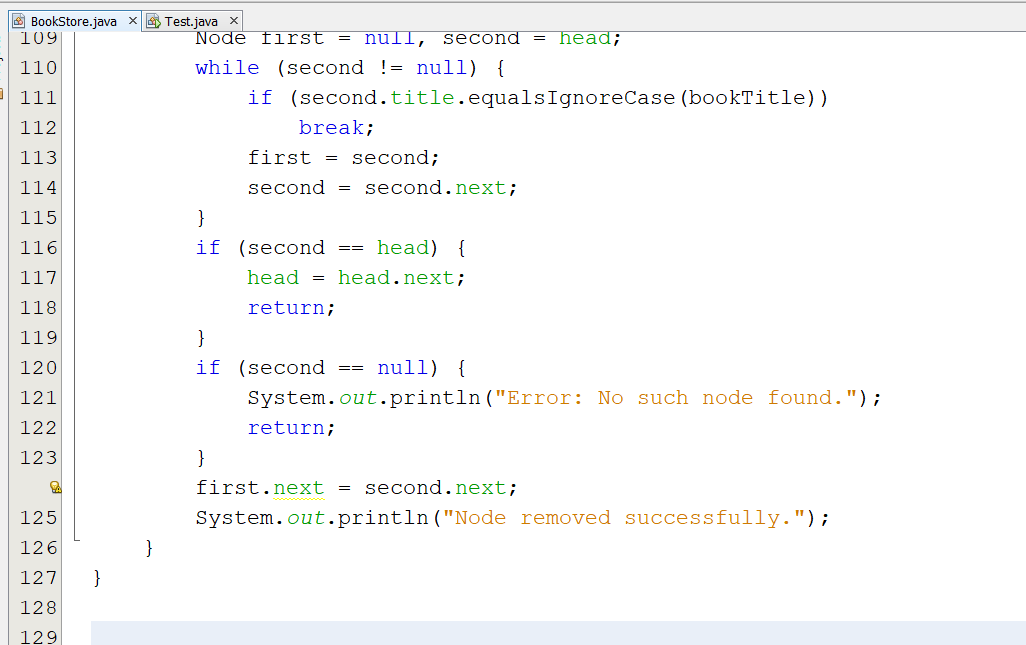 int noOfPages; double price; int position; BookStore list = new BookStore(); while