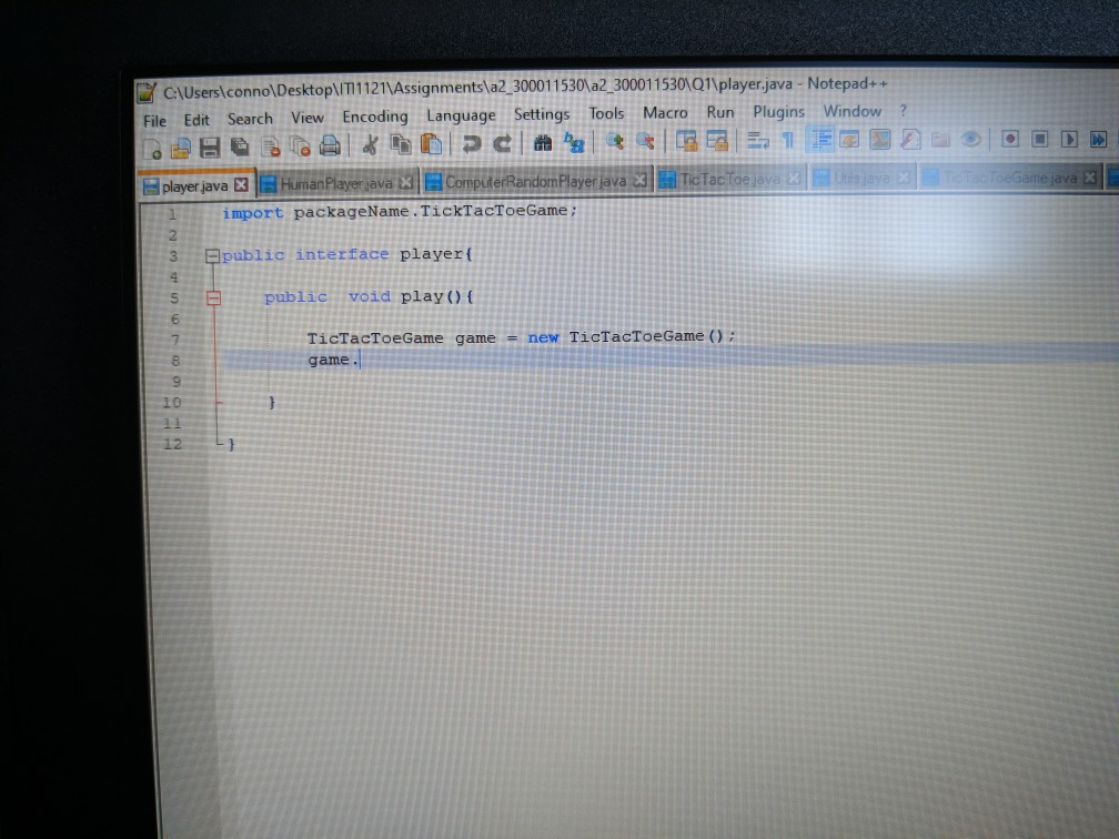is a reference to another java file. java 8.0 Player Player is