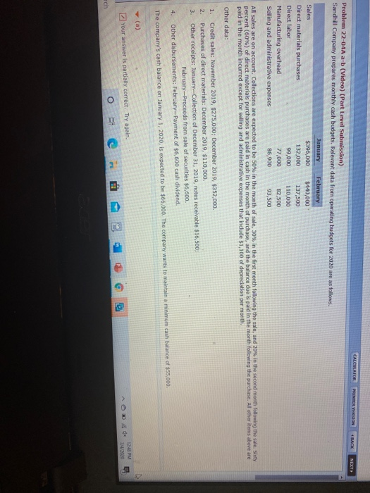  CALCULATOR PRINTER VERSION 1 BACK NEXT Problem 22-04A a-b (Video) (Part