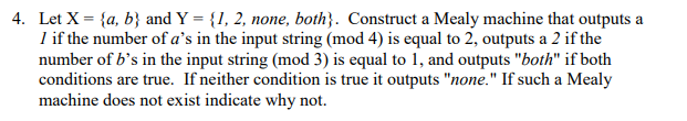  4. Let X-a, b and Y-1, 2, none, both. Construct a