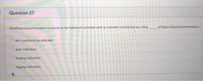 financial metrics neither nonfinancial nor financial metrics only nonfinancial metrics only financial