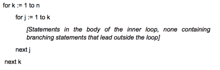 Assume n is a positive integer. For the following algorithm segment, how