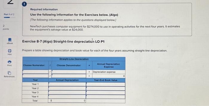 How do I solve ? Required information Use the following information for