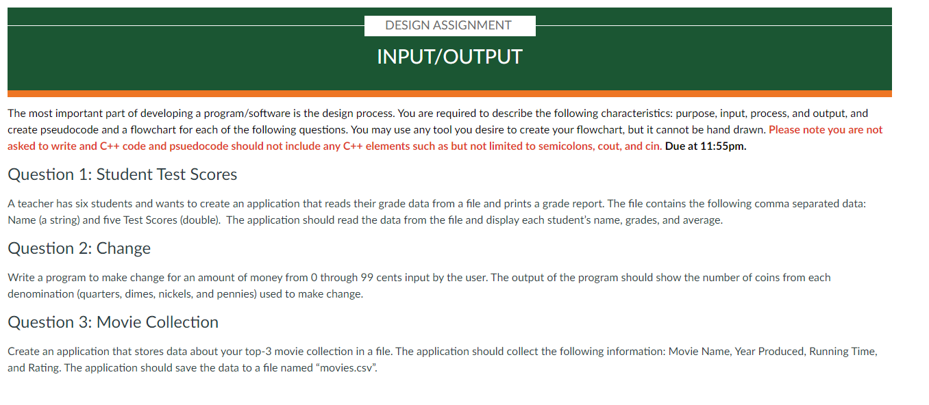  The most important part of developing a program/software is the design