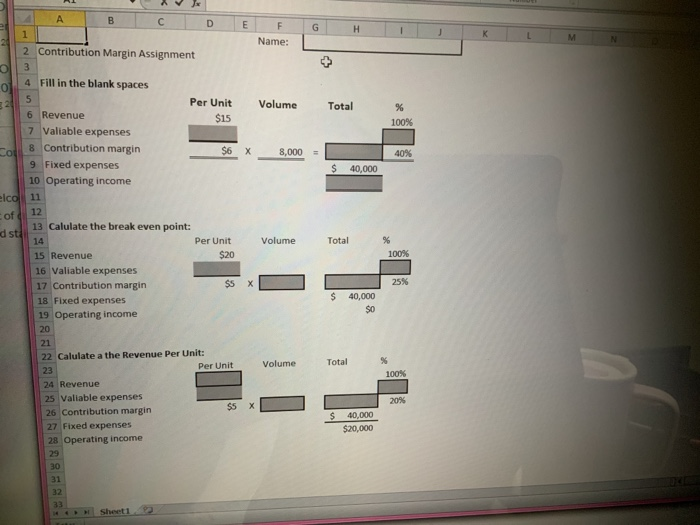  H K L M N Total % 100% 40% $ 40,000