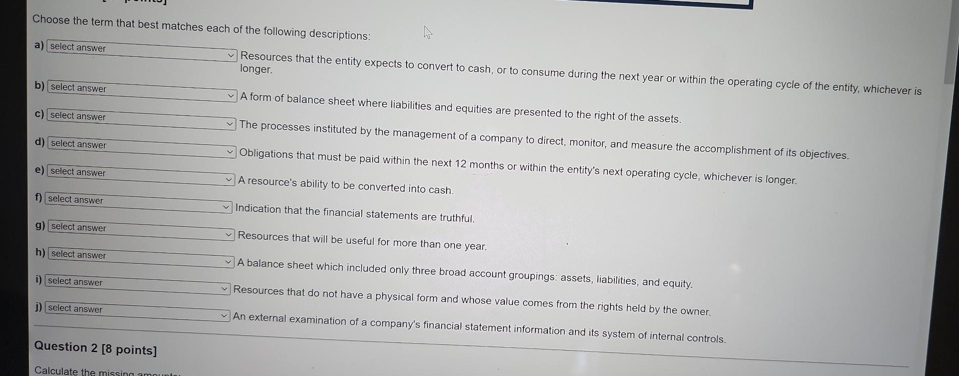 pls answer this Choose the term that best matches each of