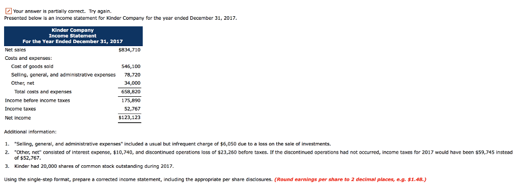  Correct the red mark Your answer is partially correct. Try again.
