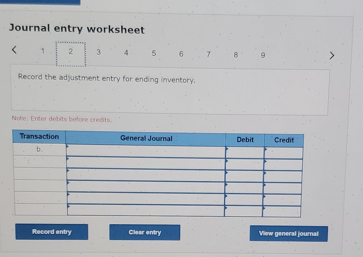 place.) Journal entry worksheet \begin{tabular}{lllllll} \hline & 2 & 3 & 4
