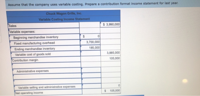 information applies to the questions displayed below.] Chuck Wagon Grills, Inc., makes