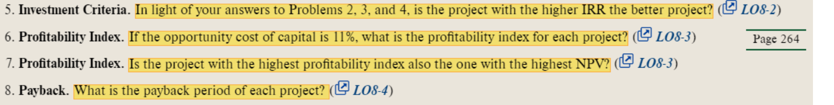 -$200 -$200 100 100 100 1. IRR/NPV. If the opportunity cost of