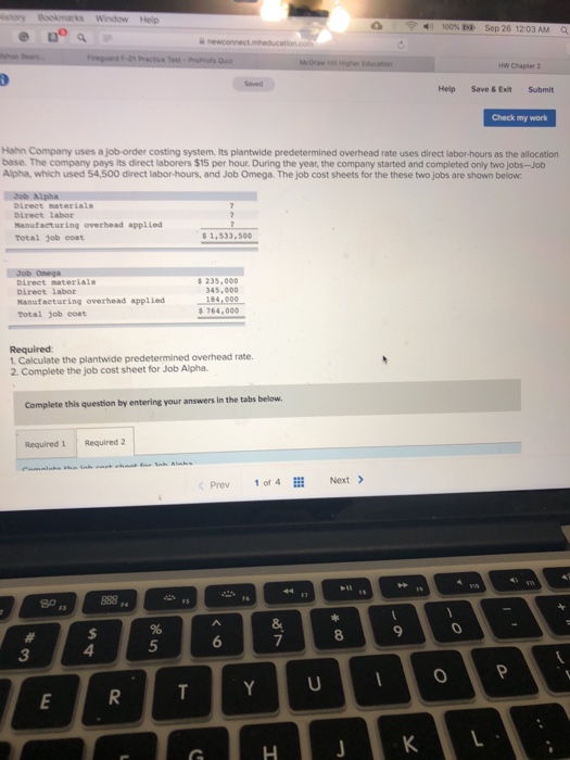  : 100% Sep 26 12:03 AM W Chapter 2 Help Save&ExitSubmit