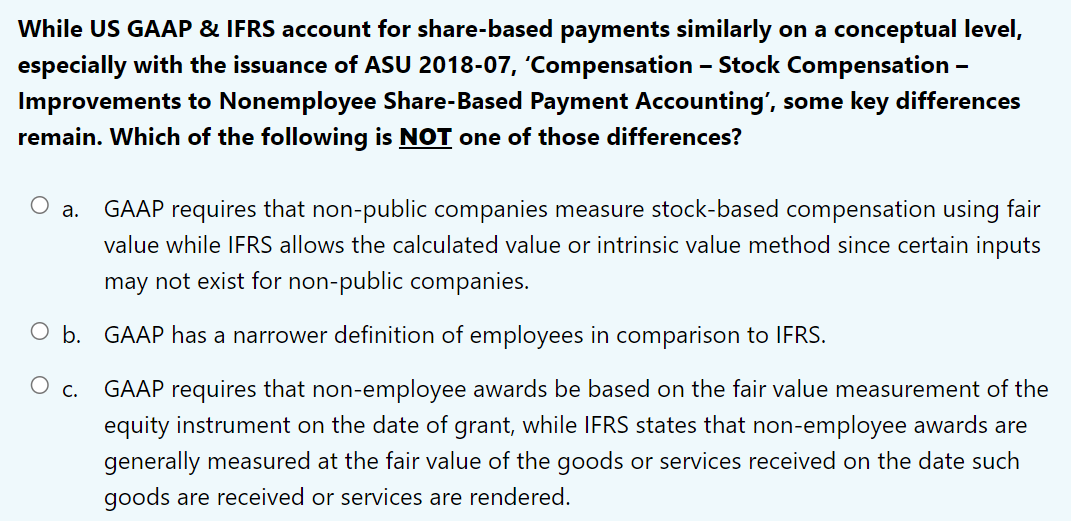While US GAAP \& IFRS account for share-based payments similarly on
