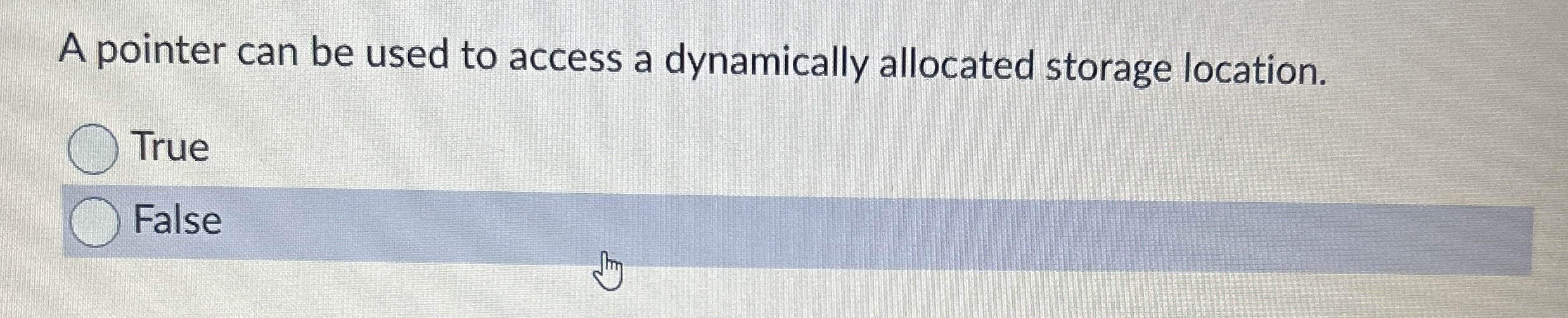  A pointer can be used to access a dynamically allocated storage