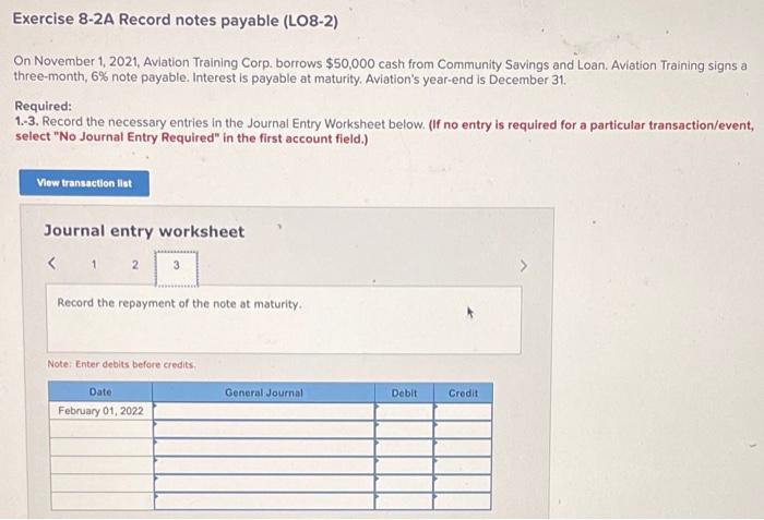 signs a three-month, 6% note payable Interest is payable at maturity. Aviation's