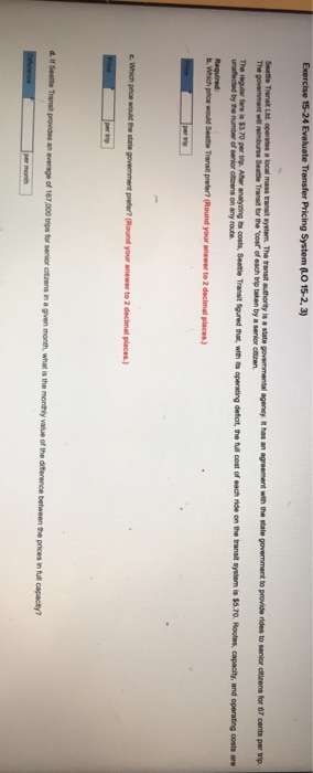 operates a Manufacturing Division and an Assembly Division. Both divisions are evaluated